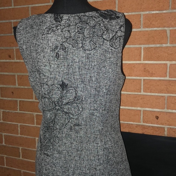 🖤SANGRIA🖤TWEED PRINTED FLORAL SHEATH DRESS🖤 - Picture 4 of 8